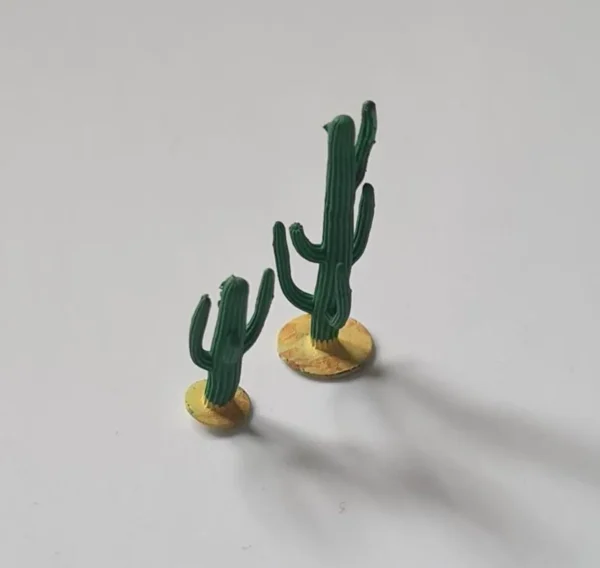 Dollhouse miniature pair of cactus, scale 1/48