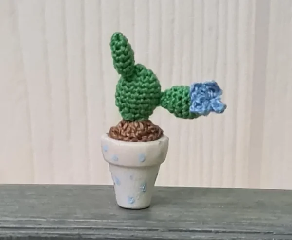 Dollhouse Miniature Crochet cactus in the Pot