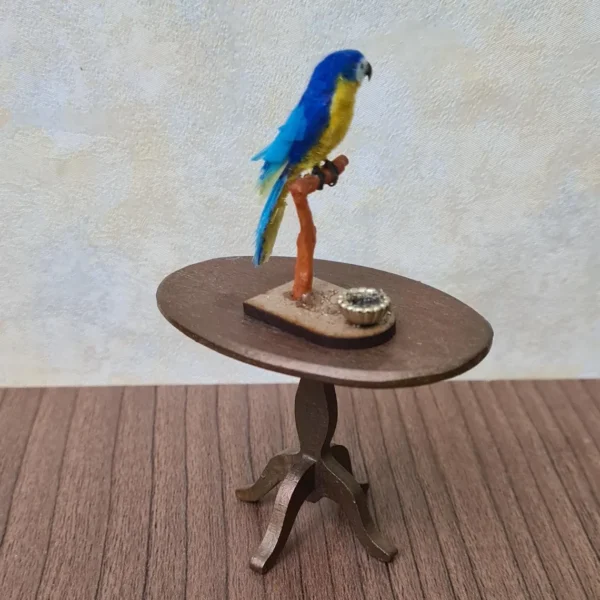 Dollhouse Miniatures Parrot with stand, 1/12 scale - Imagen 2