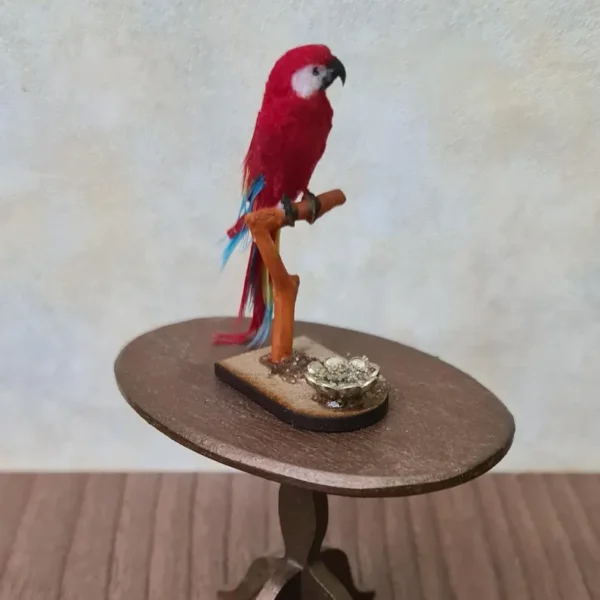 Dollhouse Miniatures Parrot with stand, 1/12 scale - Imagen 4