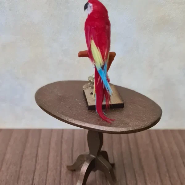 Dollhouse Miniatures Parrot with stand, 1/12 scale - Imagen 2