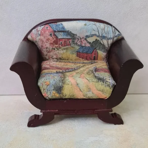 Dollhouse miniature armchair 1/12 scale