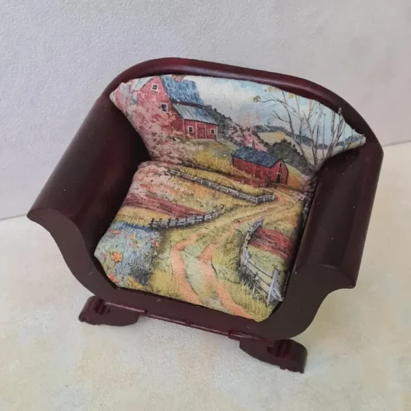 Dollhouse miniature armchair 1/12 scale - Imagen 2