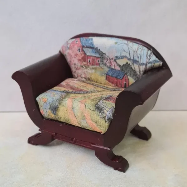 Dollhouse miniature armchair 1/12 scale - Imagen 3