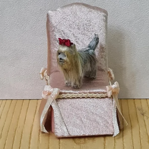 Dollhouse Miniature Yorkshire Dog, 1/12 scale